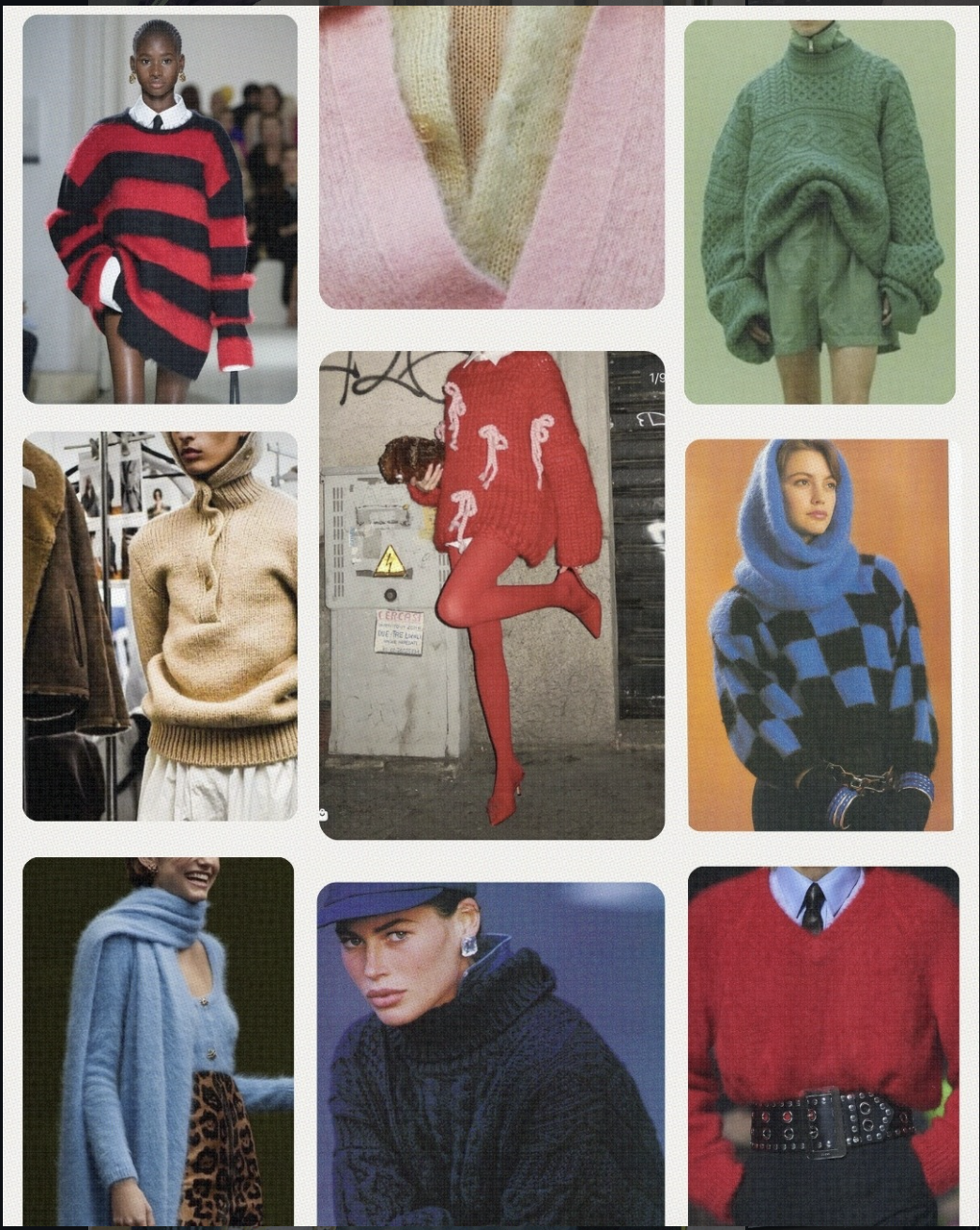 Collage of knitwear looks